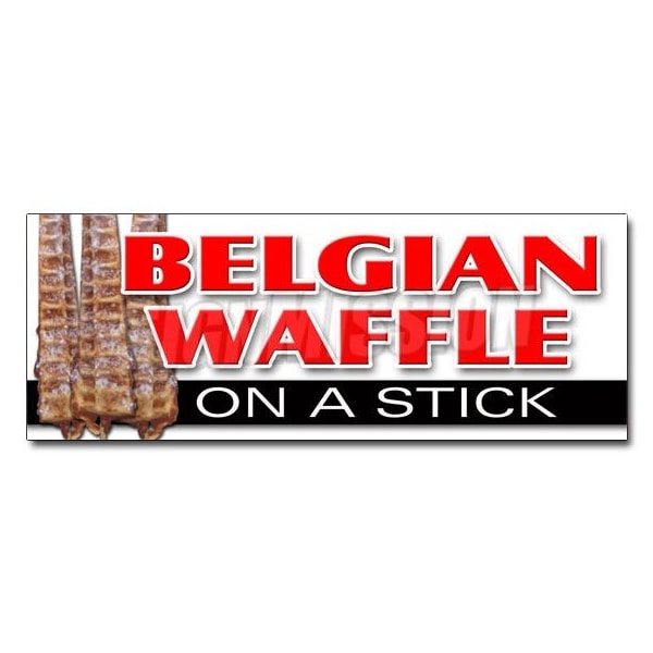 Signmission BELGIAN WAFFLE ON STICK DECAL sticker lolly dough sweets fudge puppies, D-24 Belgian Waffle On Stick D-24 Belgian Waffle On A Stick - main